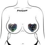 Pastease Barbed Wire Heart Pasties Reflective Nipple Covers