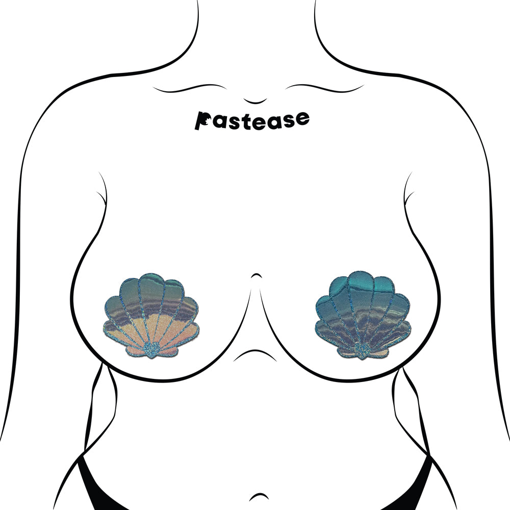Pastease Mermaid Shells Pasties In Opalescent Seafoam Blue