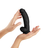 Model C 7.5" Liquid Silicone Dong W/Balls Black