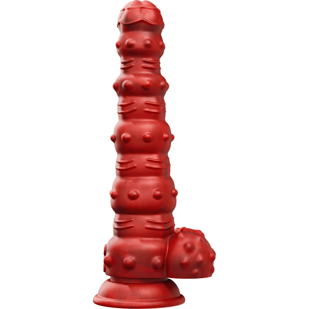 Tentra Rengol Studded Demon Thrusting Dildo Red