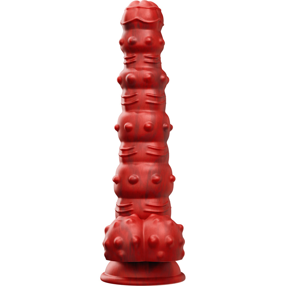 Tentra Rengol Studded Demon Thrusting Dildo Red