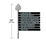 Nixie Stainless Steel Riding Crop Flaming Heart