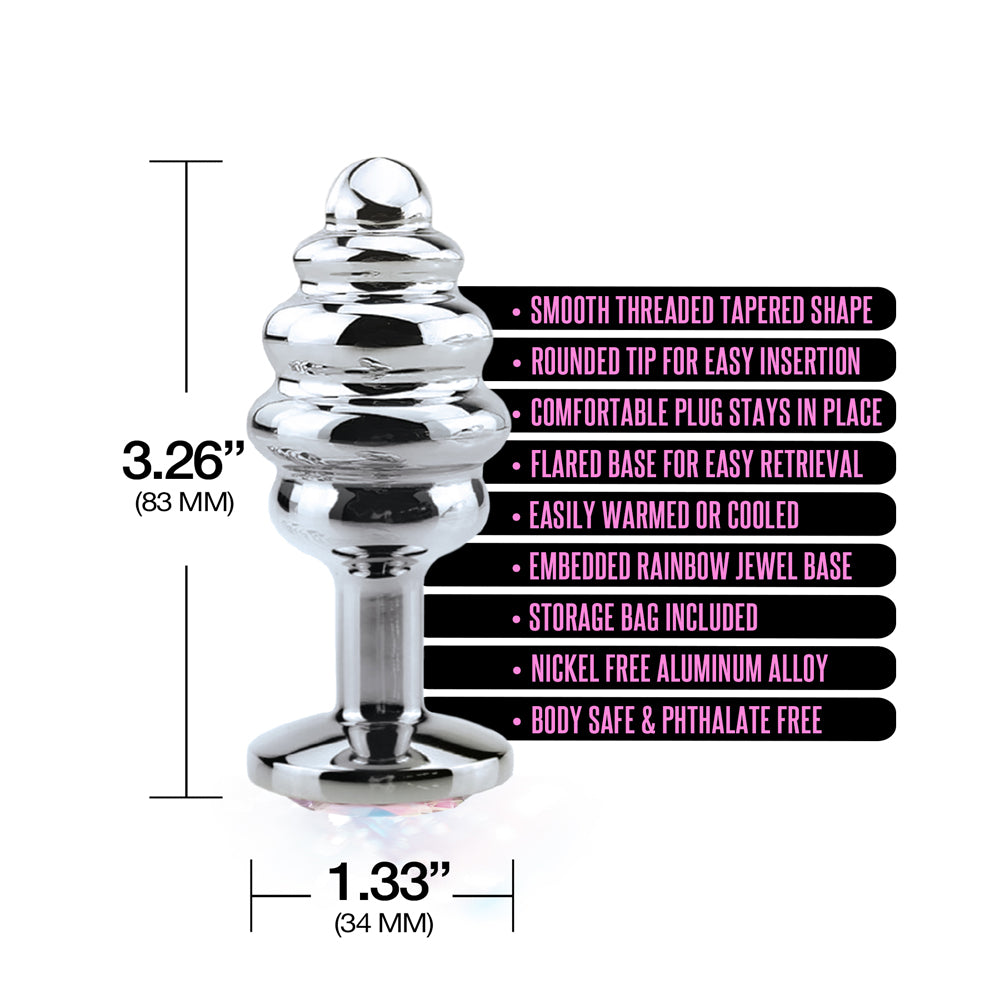 Nixie Ribbed Stainless Steel Butt Plug Honey Dipper Medium