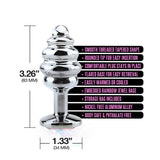 Nixie Ribbed Stainless Steel Butt Plug Honey Dipper Medium