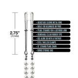 Nixie Adjustable Tweezer Clips With Pearls White Gold