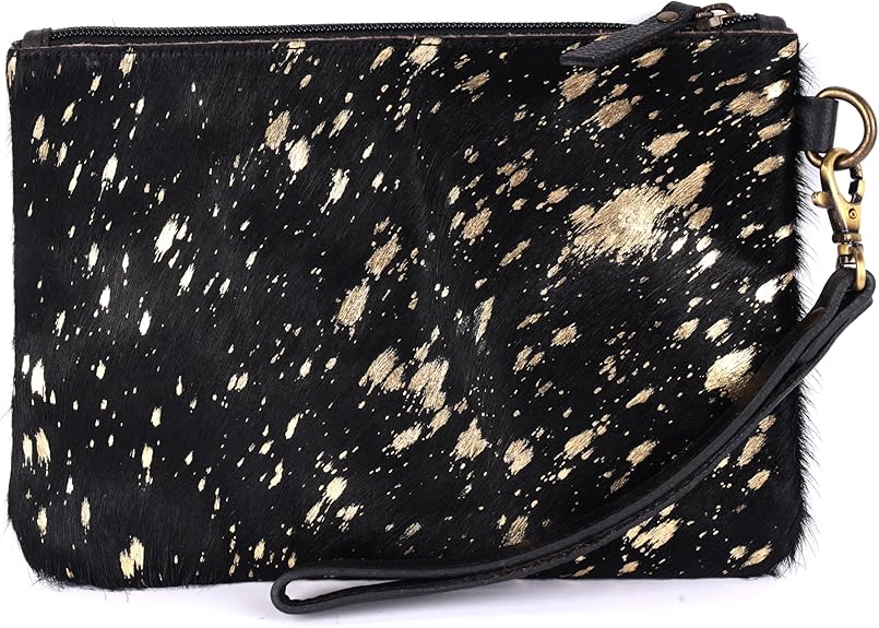 Mesa Luna Metallic Cowhide Handcrafted Large Wristlet