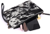Mesa Luna Hair-On Cowhide Leather Wristlet Clutch Bag for Women