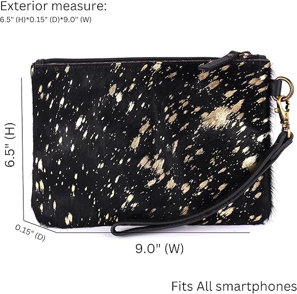 Mesa Luna Metallic Cowhide Handcrafted Large Wristlet