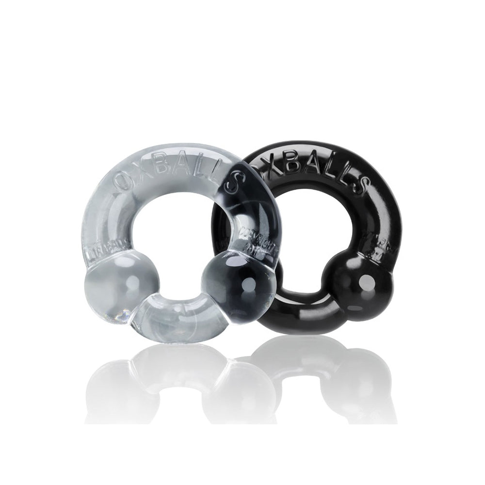 Ultraballs 2-Pack Cock Ring Black & Clear