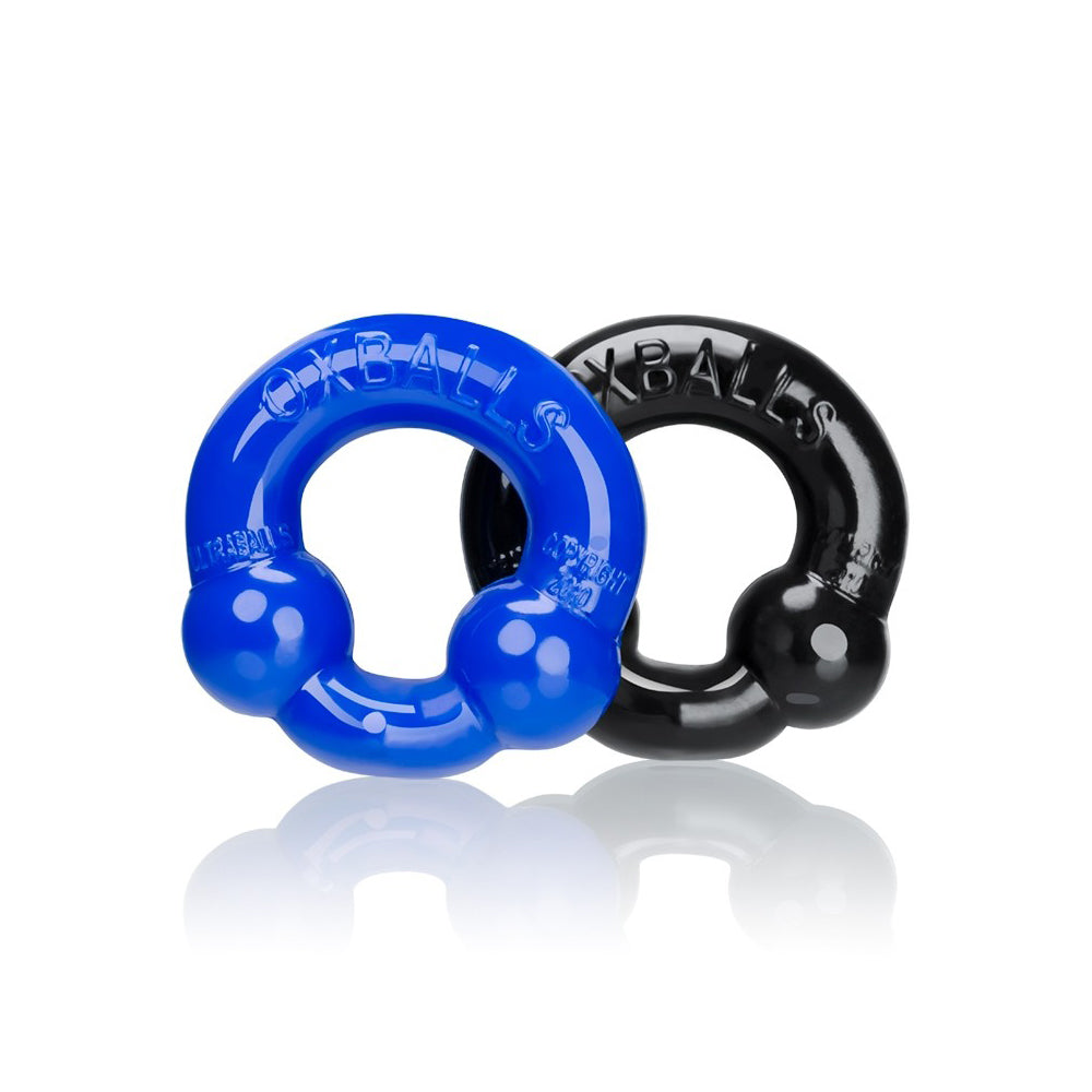 Ultraballs 2-Pack Cock Ring Black & Police Blue