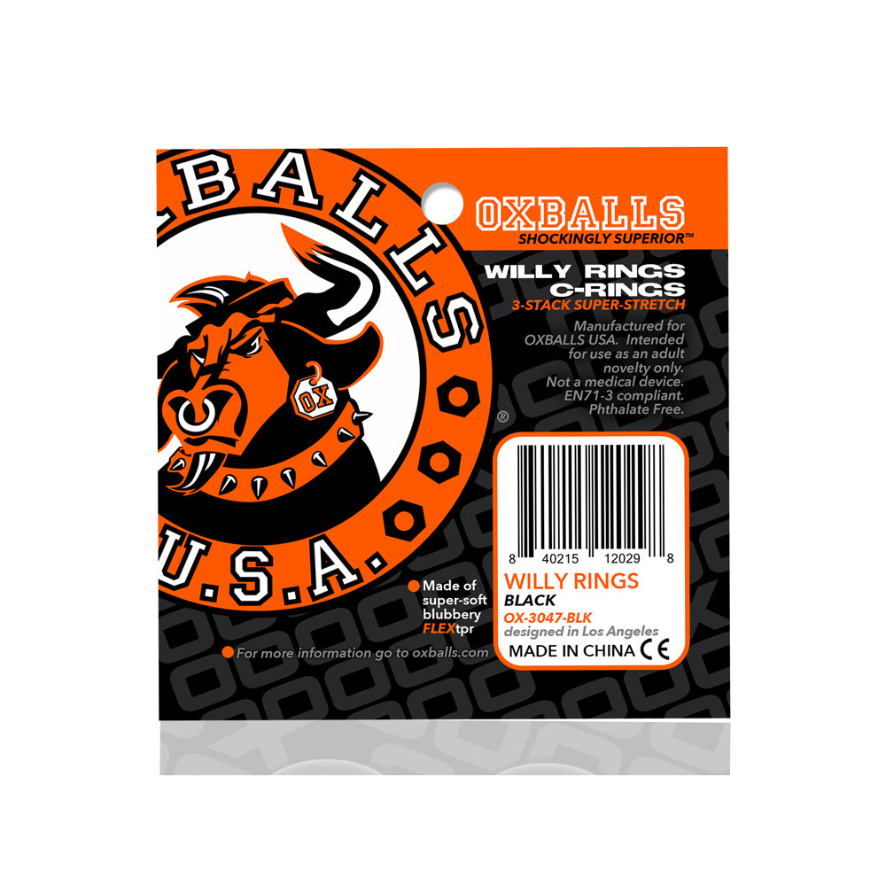 Willy Rings 3-Pack Cockrings Black