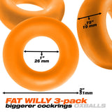 Fat Willy 3-Pack Jumbo Cockrings Orange