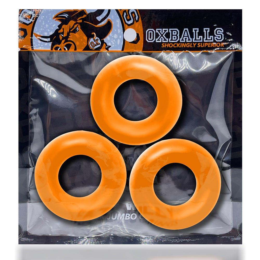 Fat Willy 3-Pack Jumbo Cockrings Orange