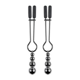 Beaded Nipple Clamps Black Chrome