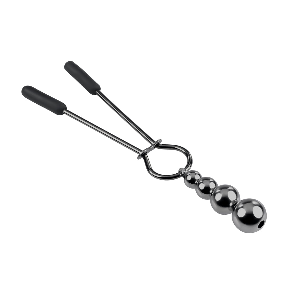 Beaded Nipple Clamps Black Chrome