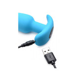 Bang! 21X Vibrating Silicone Butt Plug W/ Remote Control Blue