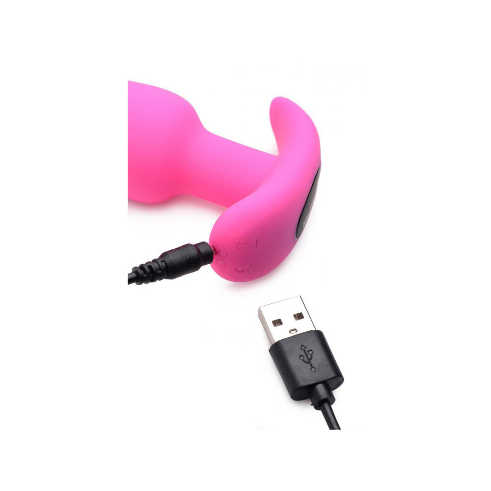 Bang! 21X Vibrating Silicone Butt Plug W/ Remote Control Pink