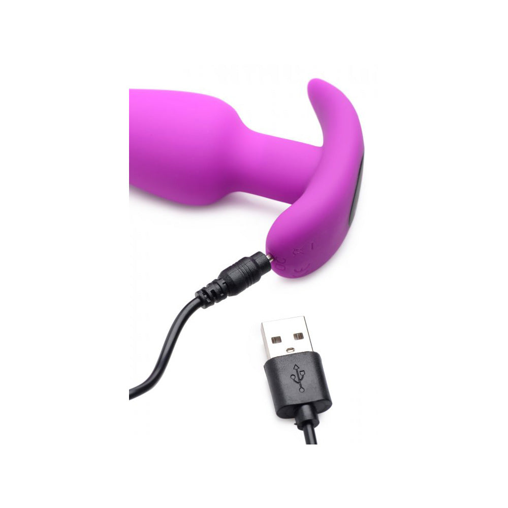 Bang! 21X Vibrating Silicone Butt Plug W/ Remote Control Purple