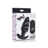 Bang! 21X Vibrating Silicone Swirl Butt Plug W/ Remote Control Black