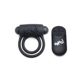 Bang! Silicone Cock Ring & Bullet W/ Remote Control Black