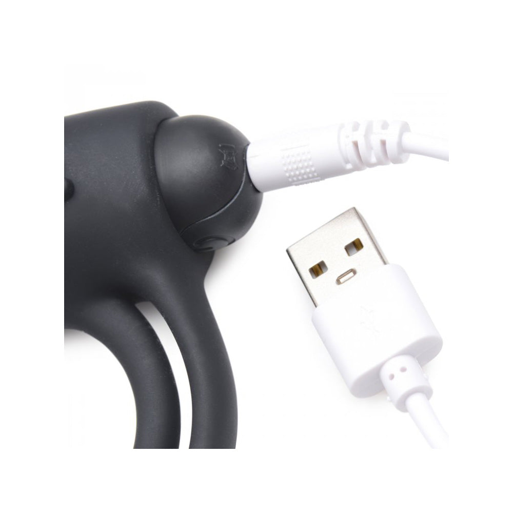 Bang! Silicone Cock Ring & Bullet W/ Remote Control Black