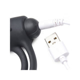 Bang! Silicone Cock Ring & Bullet W/ Remote Control Black