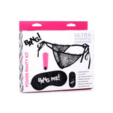 Bang! Power Panty Lace Panties, Bullet, & Blindfold Kit Pink