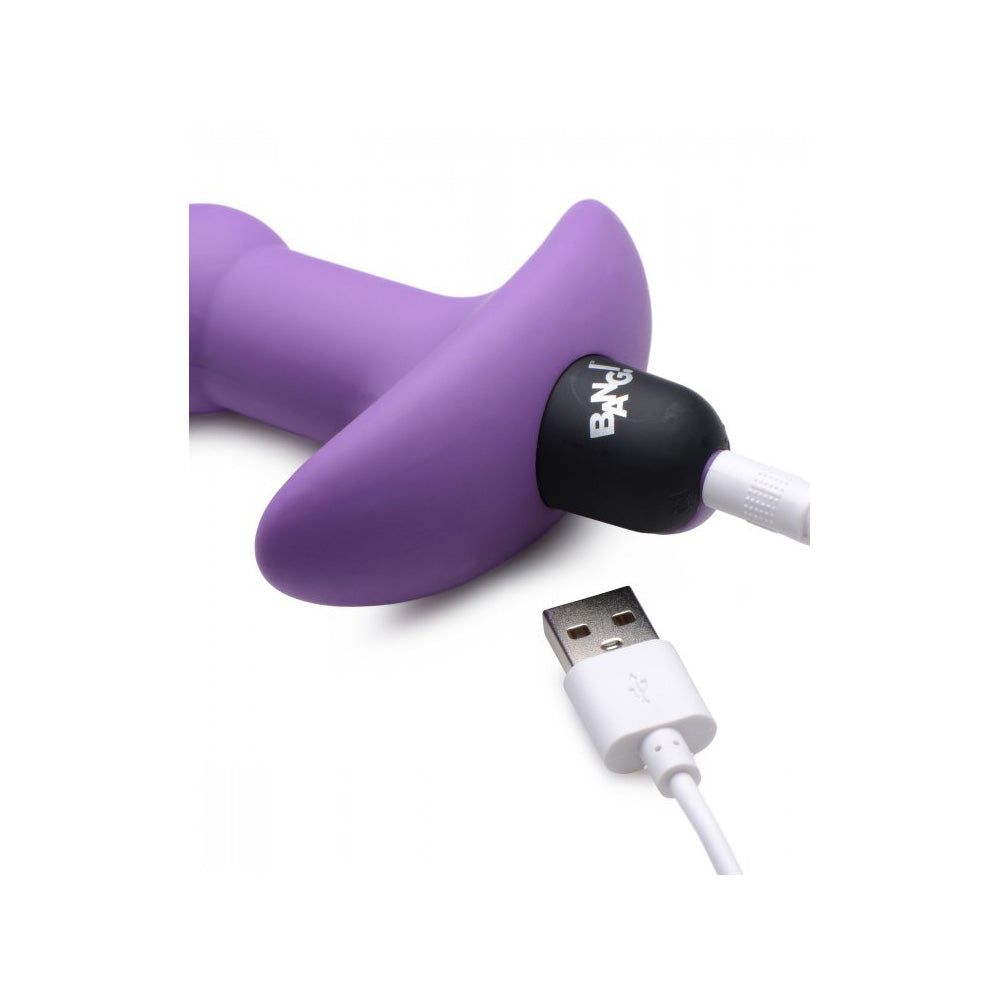 Bang! Vibrating Silicone Anal Beads & Remote Control Purple
