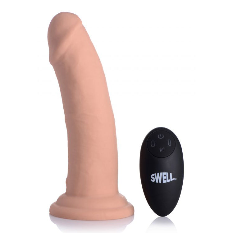 Swell 7X Inflatable And Vibrating Remote Control Silicone Dildo 7"