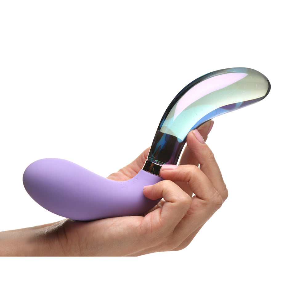 Prisms Vibra-Glass 10X Pari Dual Ended Wavy Silicone/Glass Vibrator