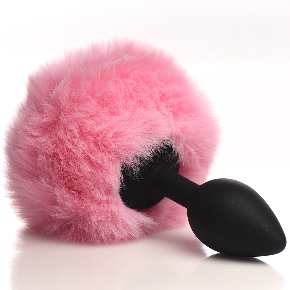 Tailz Fluffy Bunny Tail Silicone Plug Pink