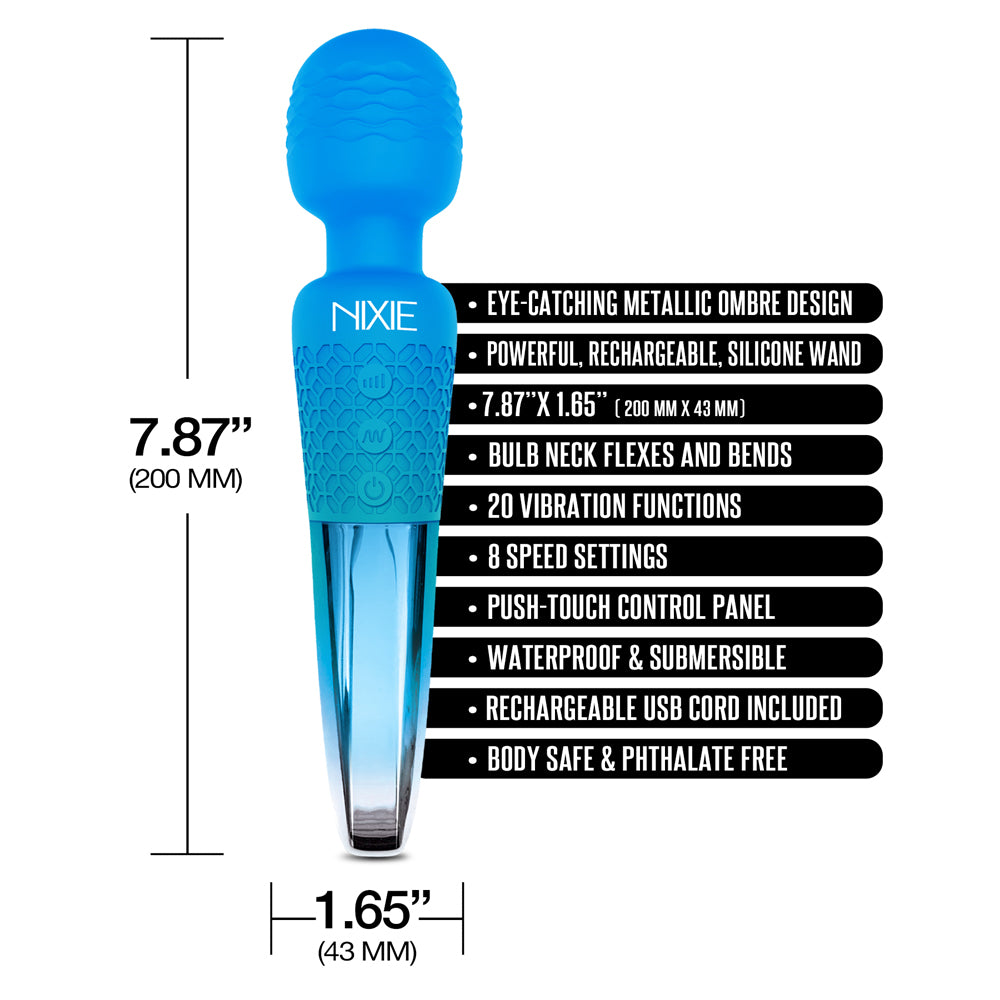 Nixie Rechargeable Wand Massager Blue Ombre