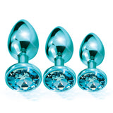 Nixie Metal Butt Plug Trainer Set Blue Metallic
