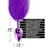 Nixie Metal Butt Plug With Faux Fur Ombre Tail Medium Purple Metallic