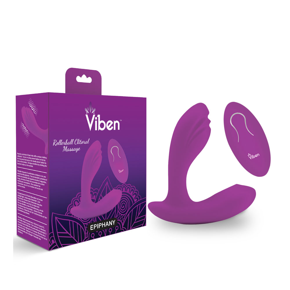 Viben Epiphany Insertable Panty Vibe With Clitoral Roller Ball Berry