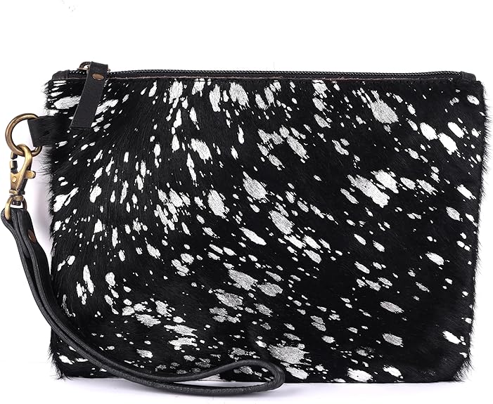 Mesa Luna Metallic Cowhide Handcrafted Large Wristlet