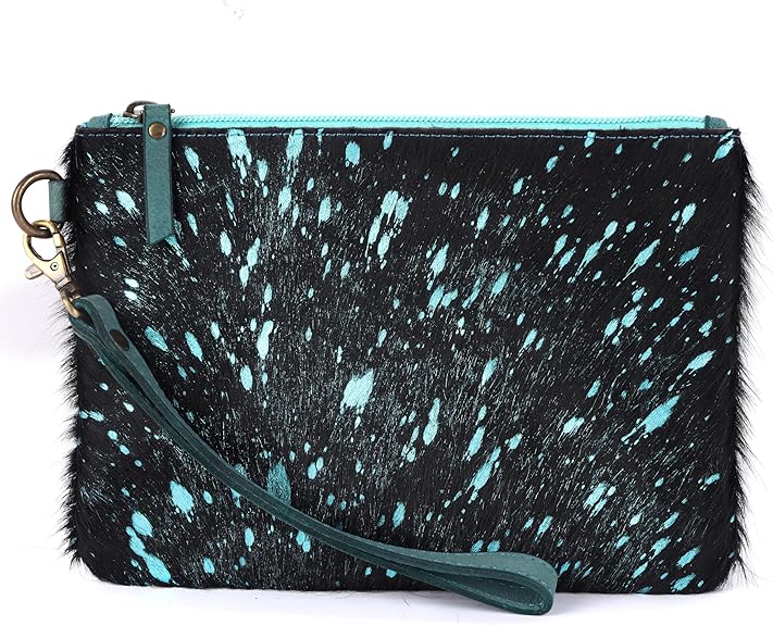 Mesa Luna Metallic Cowhide Handcrafted Large Wristlet