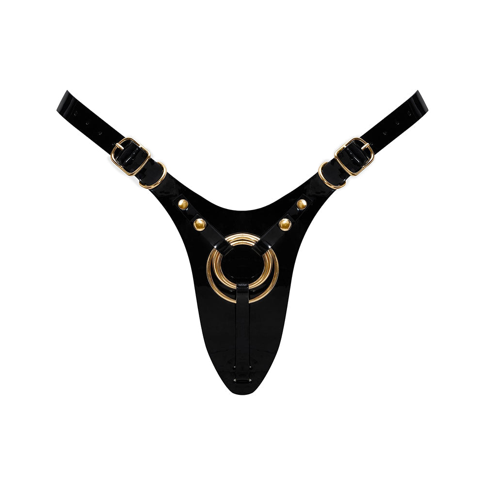 Strap-On-Me Leatherette Harness Fabulous One Size Black Glossy