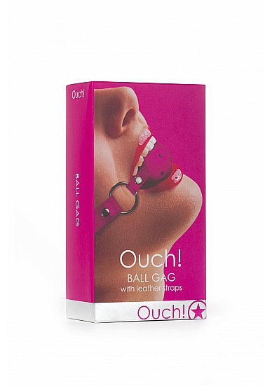 Ball Gag With Leather Straps - Pink