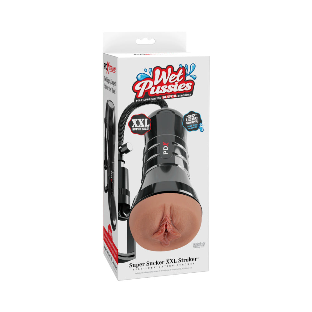 PDX Extreme Wet Pussies Super Sucker XXL Stroker Brown