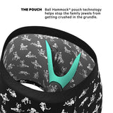 Shinesty The Bare Back Bones Glow-in-the-Dark Skeletons Ball Hammock Pouch Underwear with Fly 5XL