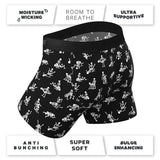 Shinesty The Bare Back Bones Glow-in-the-Dark Skeletons Ball Hammock Pouch Underwear with Fly 5XL