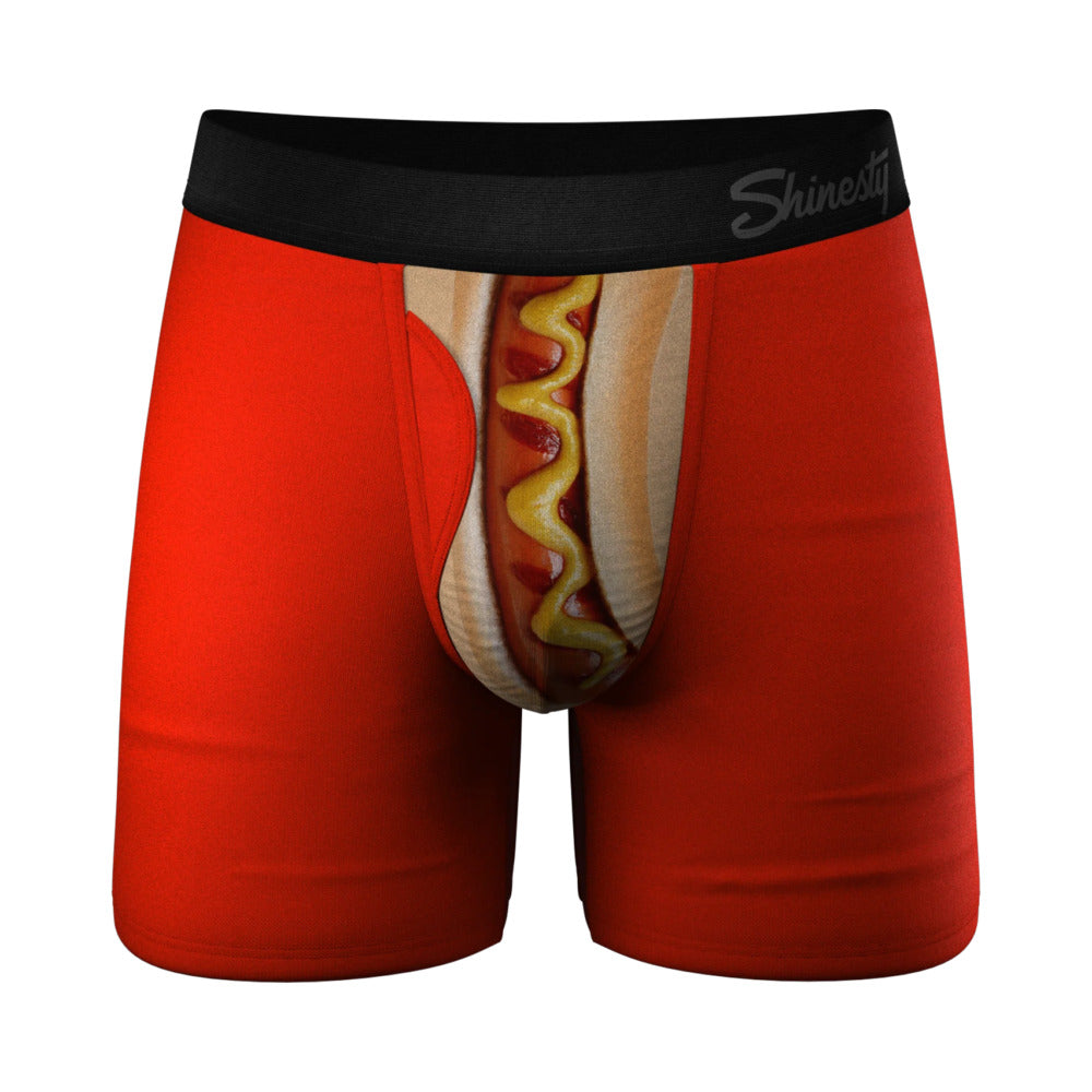 Shinesty The Coney Islands Hot Dog Ball Hammock Pouch Underwear with Fly 4XL