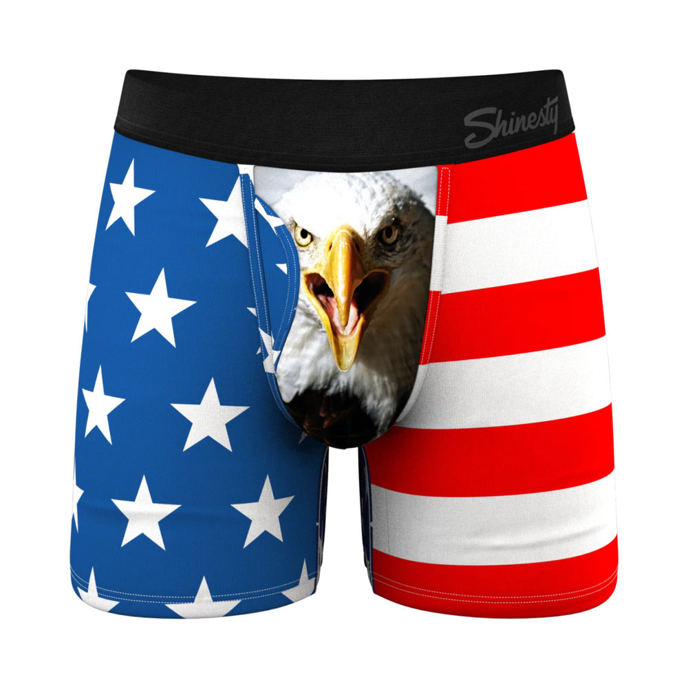 Shinesty The Mascot American Flag Ball Hammock Pouch Underwear with Fly 3XL