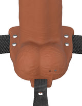 Fantasy X-Tensions Elite Vibrating Hollow Silicone Strap-On 6 in. Brown
