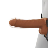 Fantasy X-Tensions Elite Vibrating Hollow Silicone Strap-On 7 in. Brown