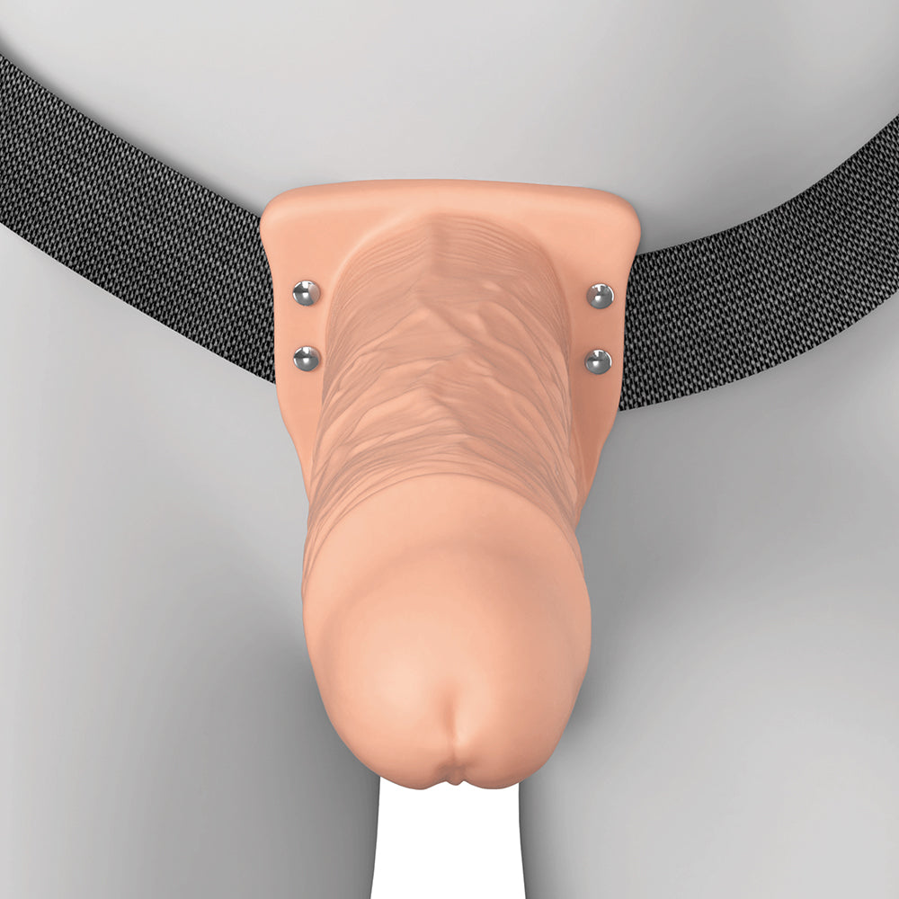 Fantasy X-Tensions Elite Vibrating Hollow Silicone Strap-On 8 in. Light