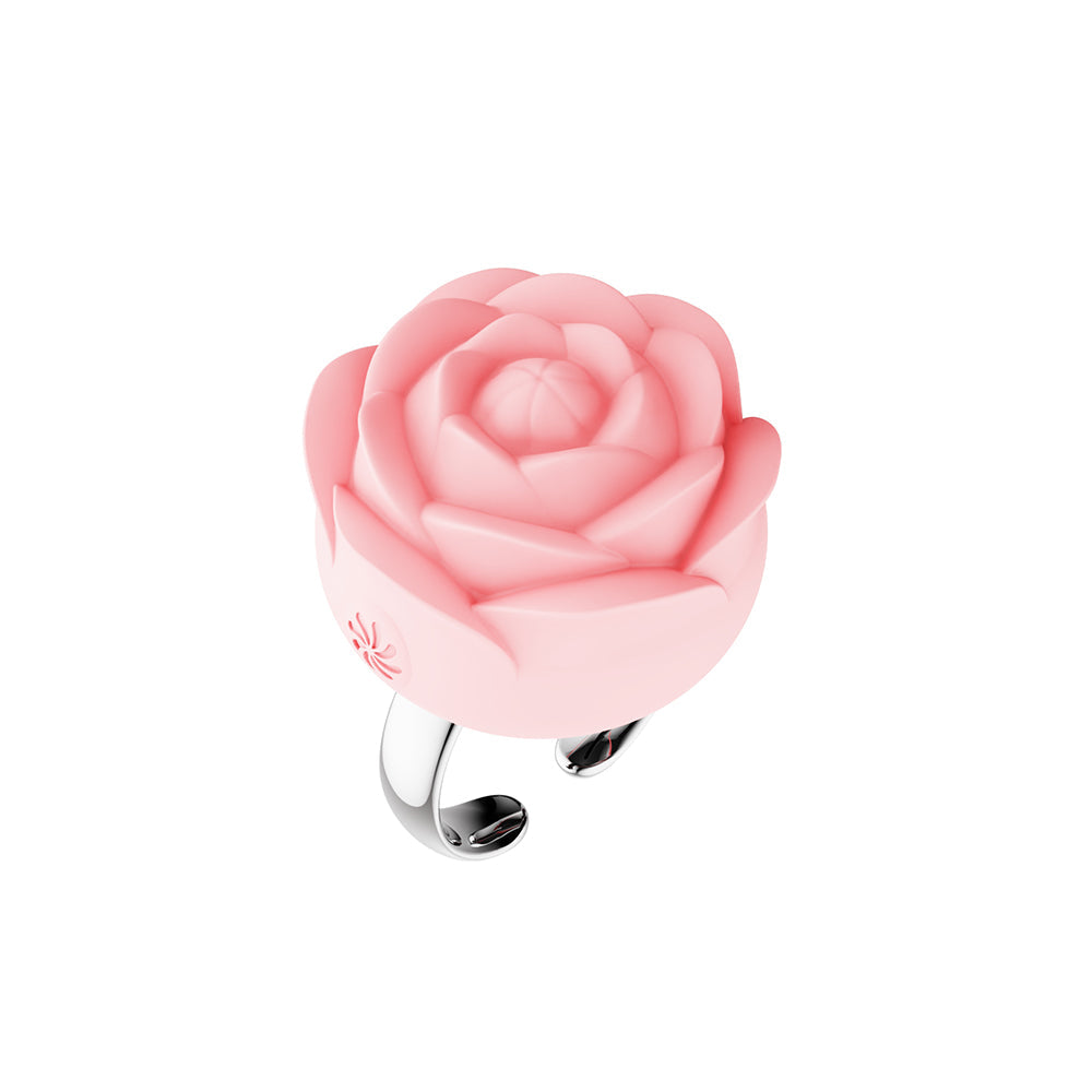The Pleasure Company Fiore Rose Ring Vibrator Pink