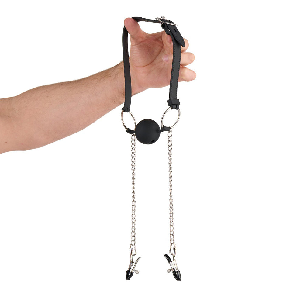 Me You Us Silicone Gag with Clamps