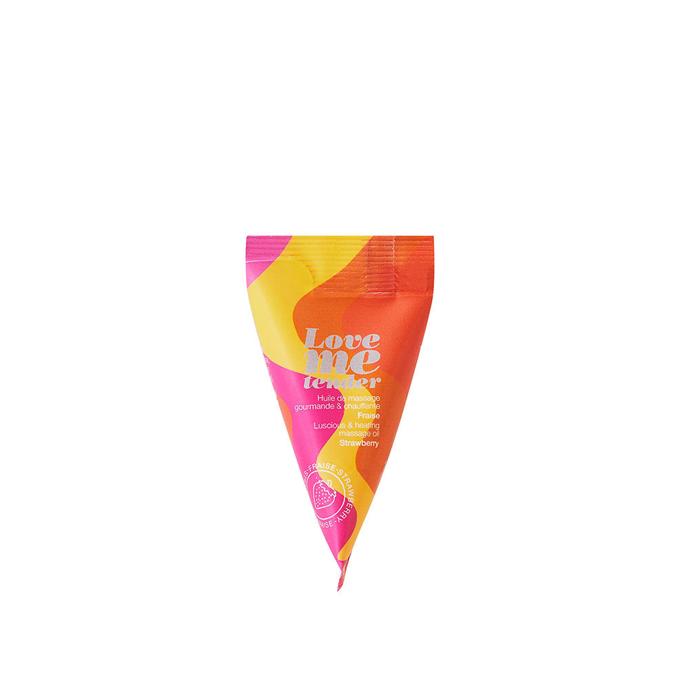 Love to Love Love Me Tender Luscious & Heating Massage Oil Strawberry 12/Bag 0.33 oz.